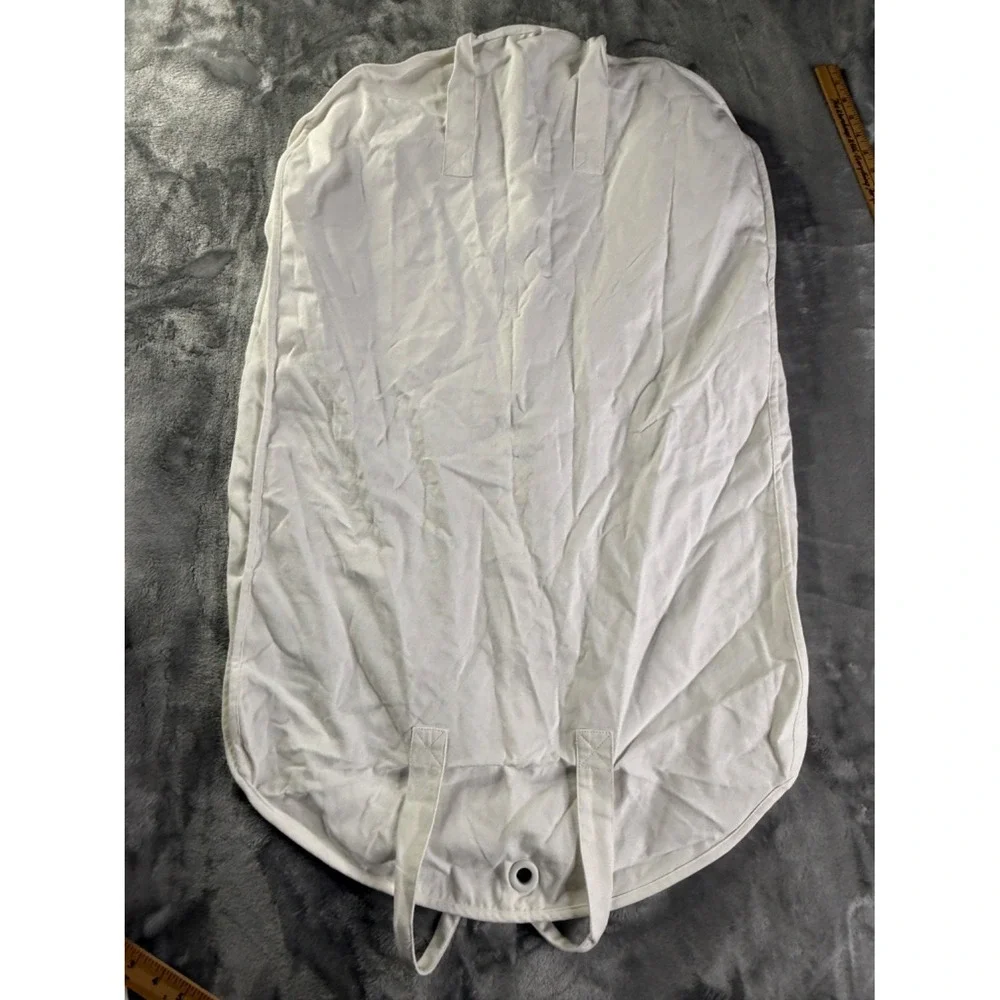 Dior Garment Bag White Canvas Suit Cover Travel Storage Zip Logo 37x26